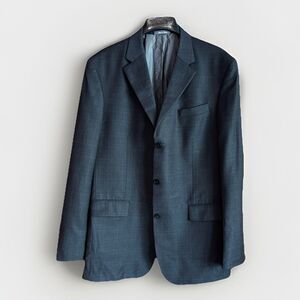 Oscar De La Renta Jacket Sport Coat Blazer Men’s Size 42L 100% Wool Gray Work